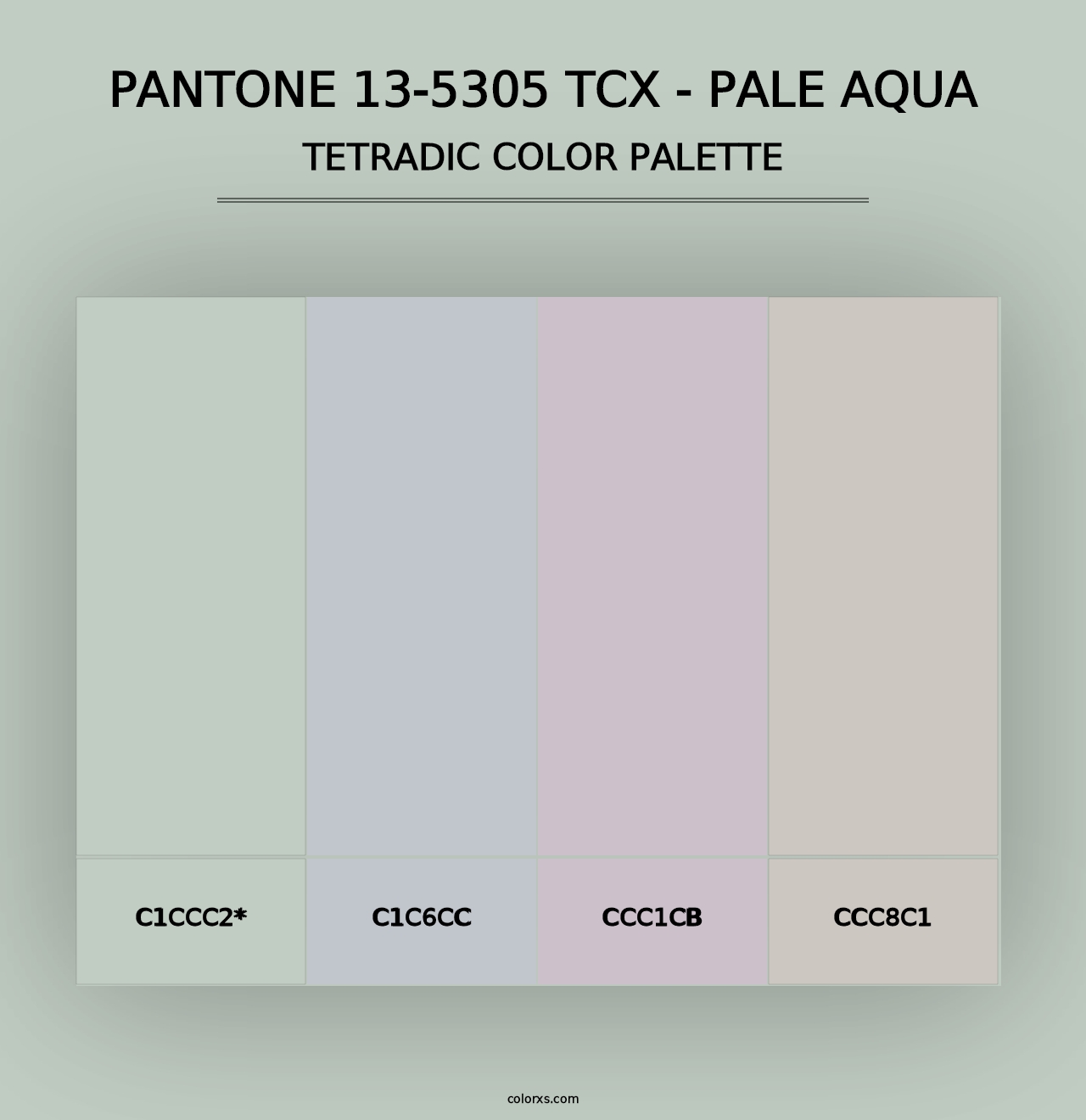 PANTONE 13-5305 TCX - Pale Aqua - Tetradic Color Palette