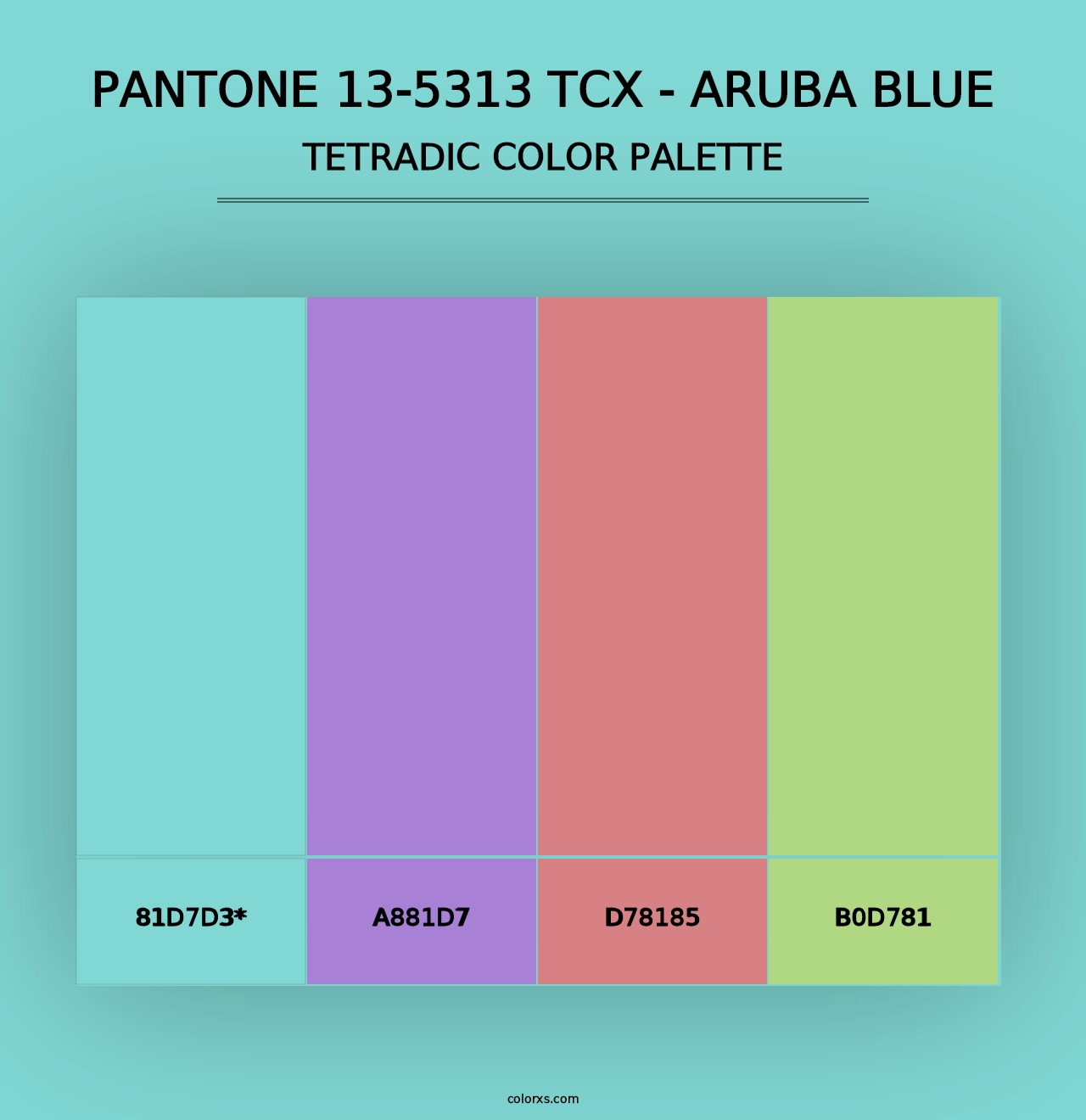 PANTONE 13-5313 TCX - Aruba Blue - Tetradic Color Palette