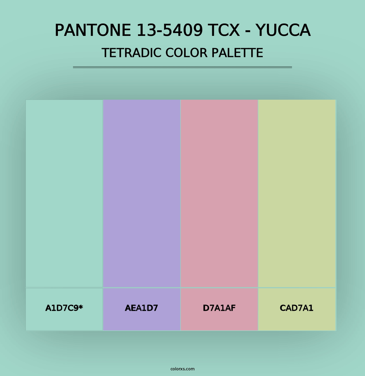 PANTONE 13-5409 TCX - Yucca - Tetradic Color Palette