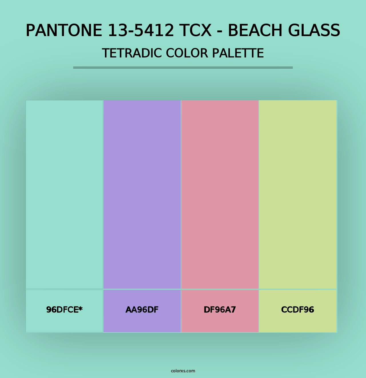 PANTONE 13-5412 TCX - Beach Glass - Tetradic Color Palette