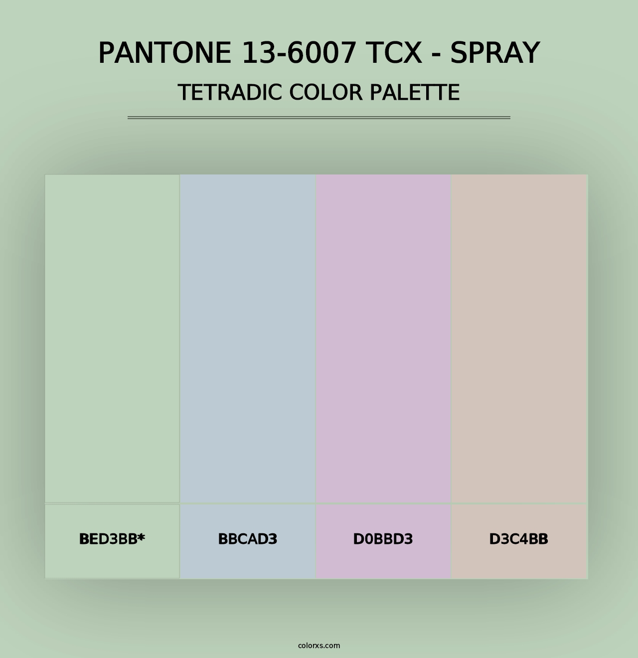 PANTONE 13-6007 TCX - Spray - Tetradic Color Palette