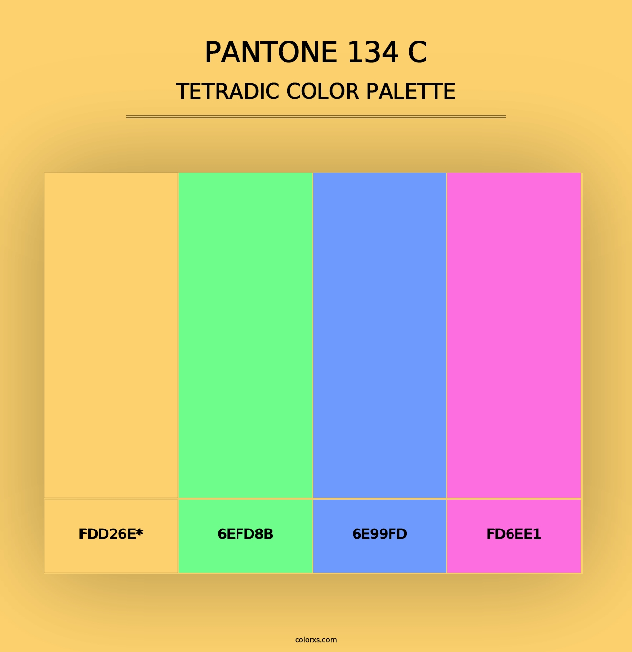 PANTONE 134 C - Tetradic Color Palette