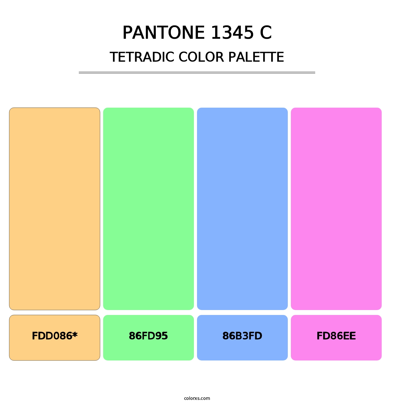 PANTONE 1345 C - Tetradic Color Palette