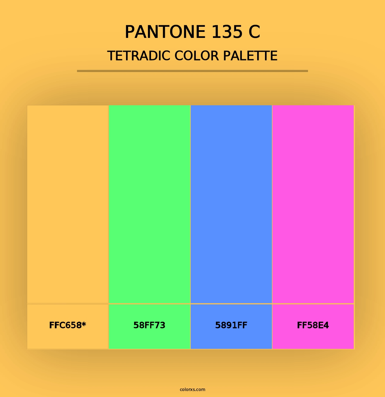 PANTONE 135 C - Tetradic Color Palette