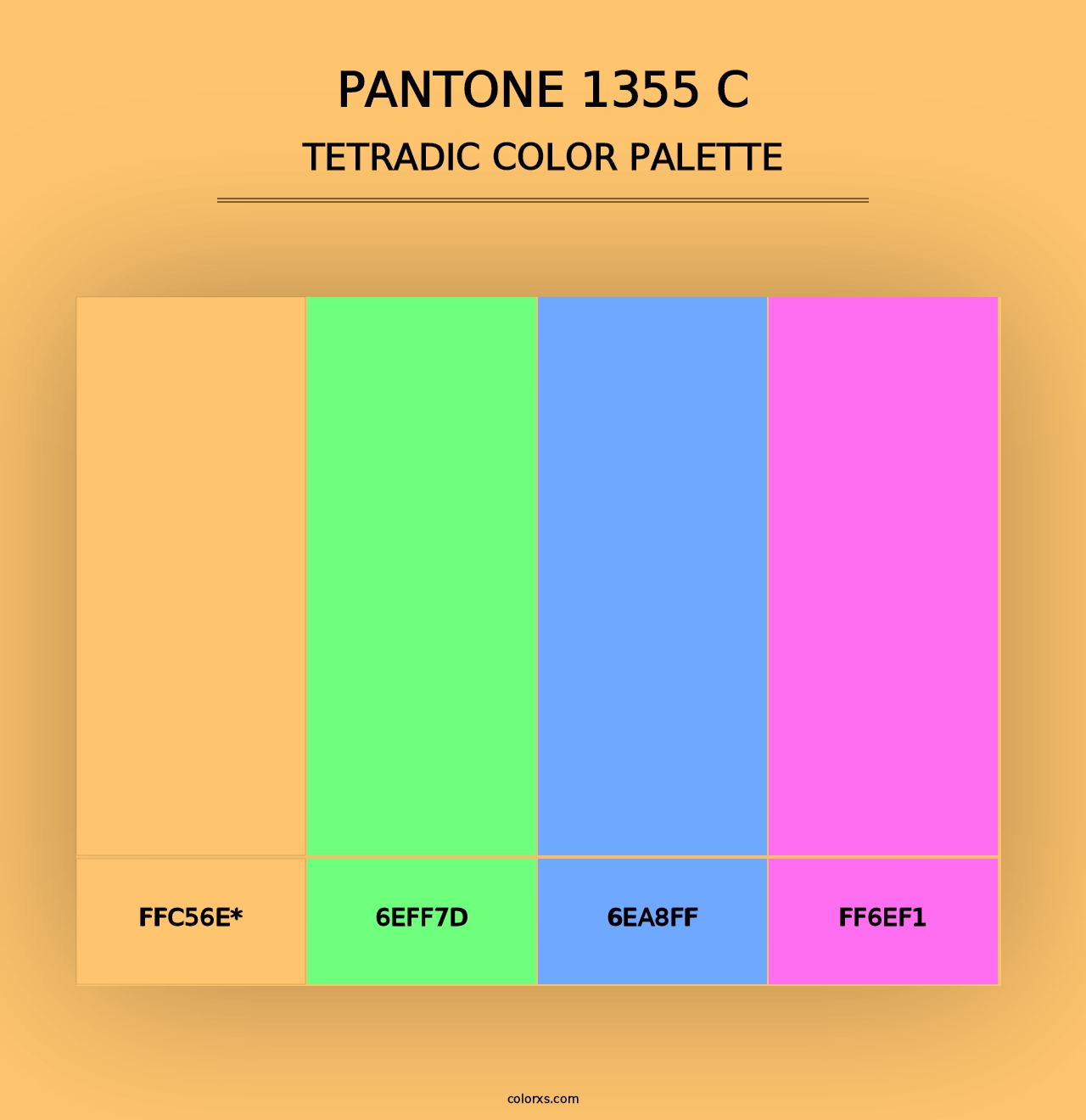 PANTONE 1355 C - Tetradic Color Palette