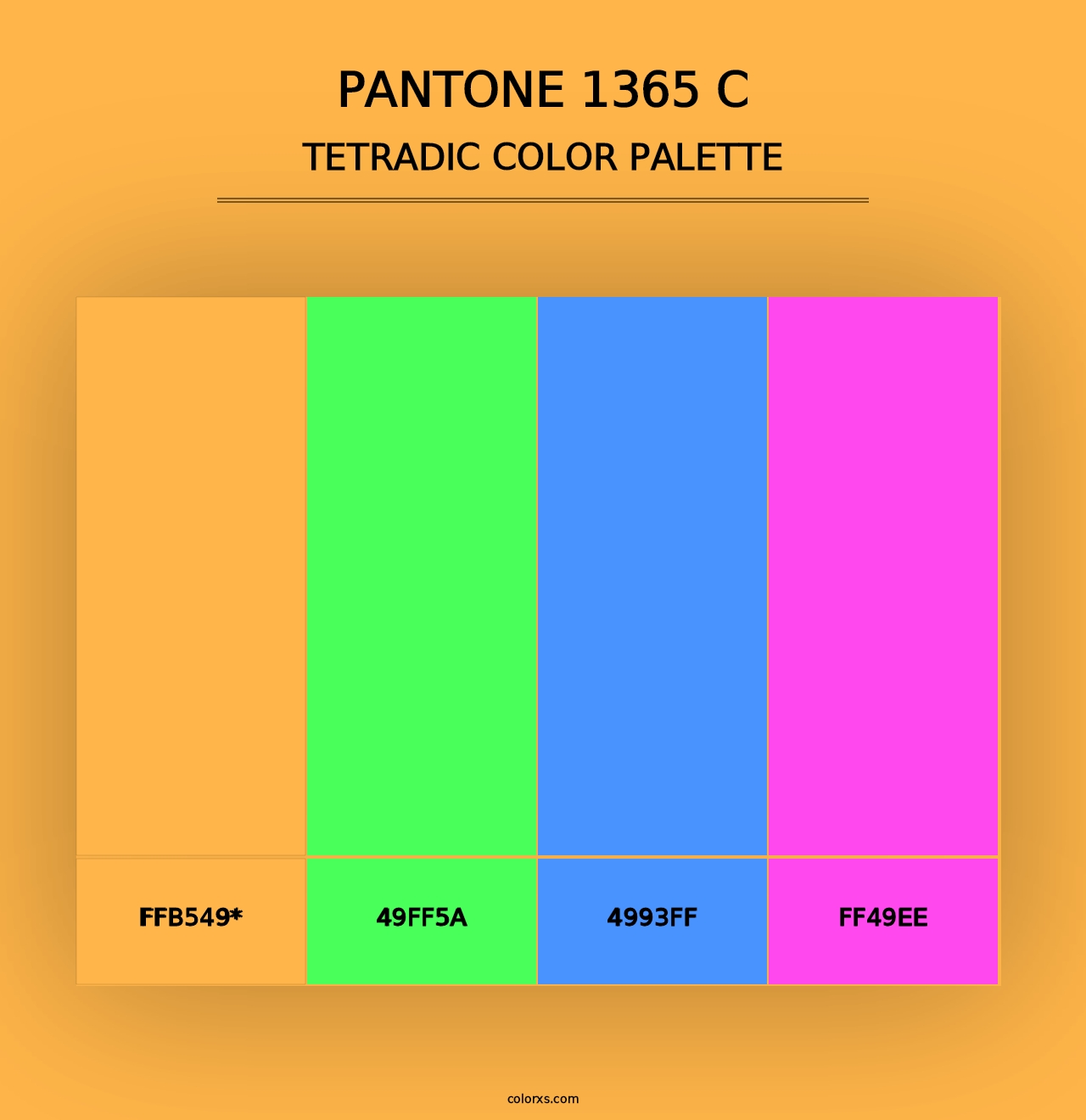 PANTONE 1365 C - Tetradic Color Palette