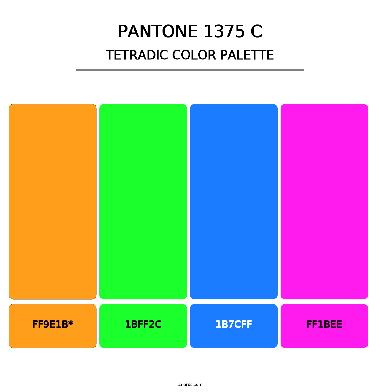 PANTONE 1375 C - Tetradic Color Palette