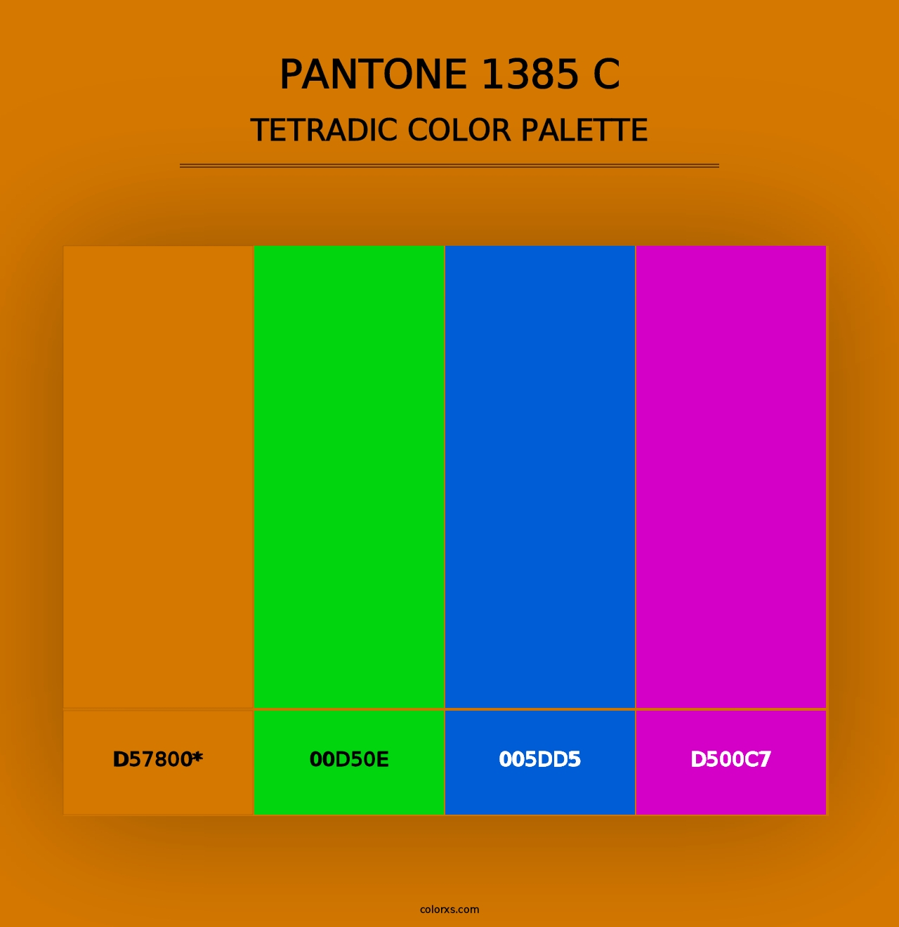 PANTONE 1385 C - Tetradic Color Palette