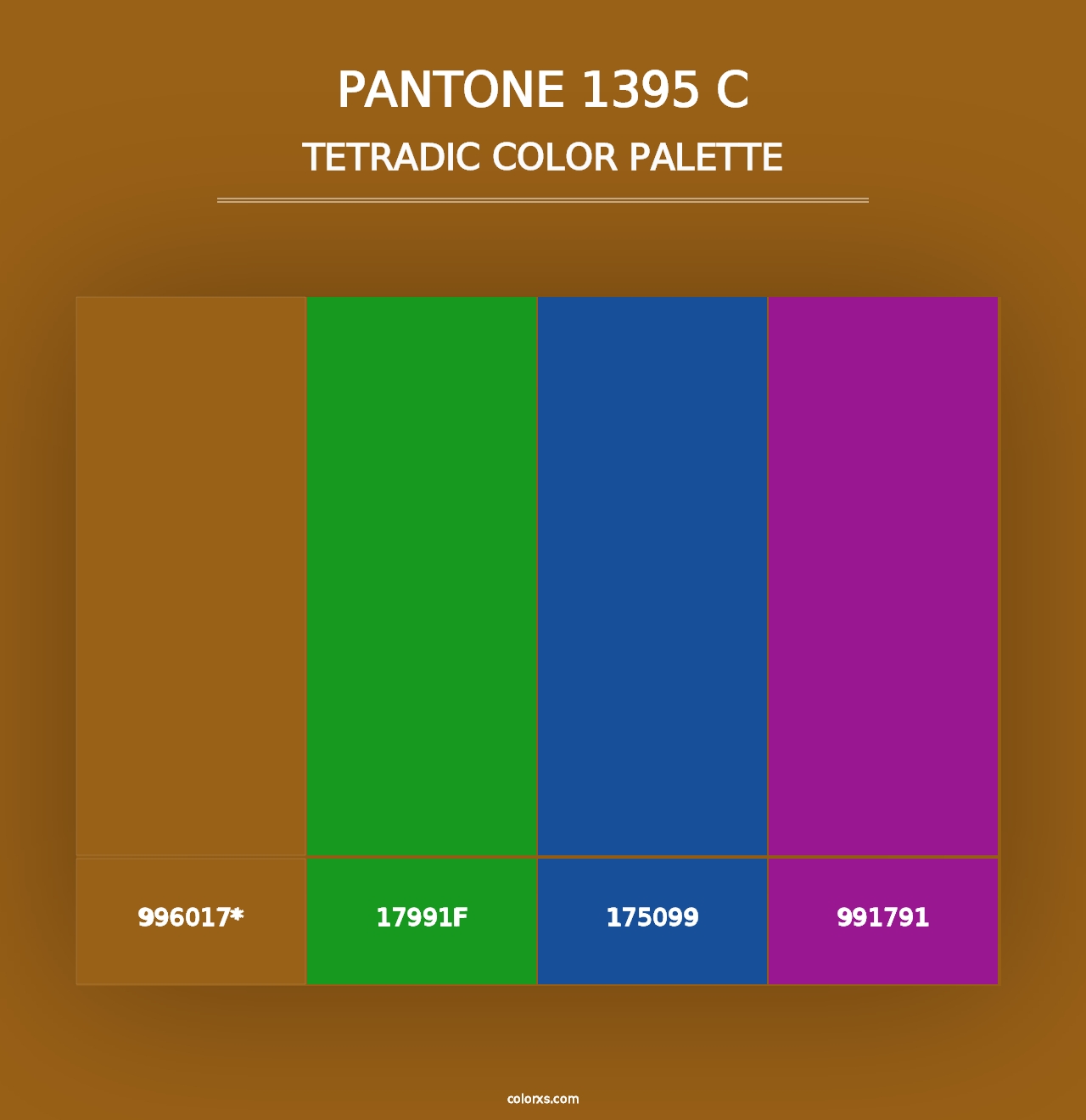 PANTONE 1395 C - Tetradic Color Palette