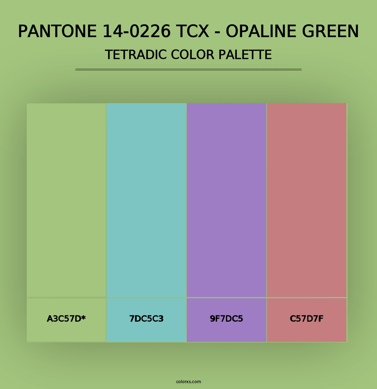 PANTONE 14-0226 TCX - Opaline Green - Tetradic Color Palette