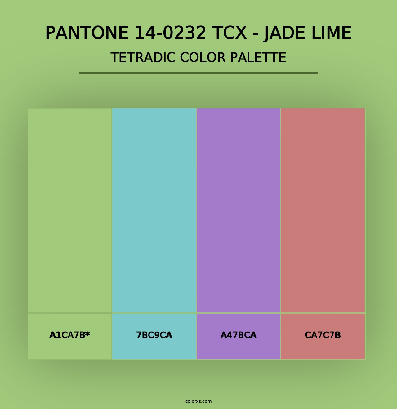 PANTONE 14-0232 TCX - Jade Lime - Tetradic Color Palette