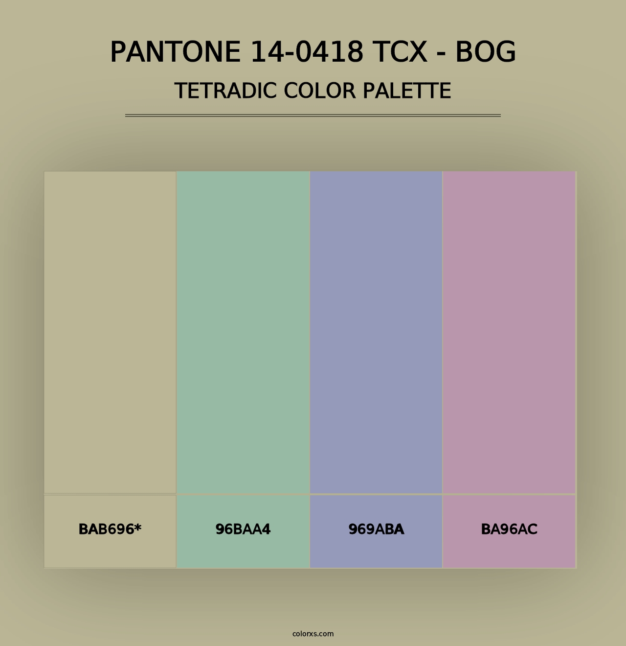 PANTONE 14-0418 TCX - Bog - Tetradic Color Palette