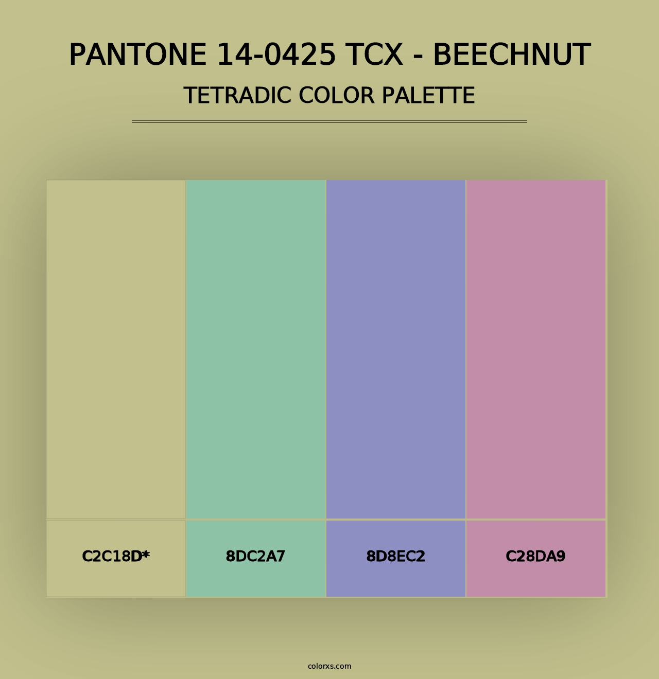 PANTONE 14-0425 TCX - Beechnut - Tetradic Color Palette