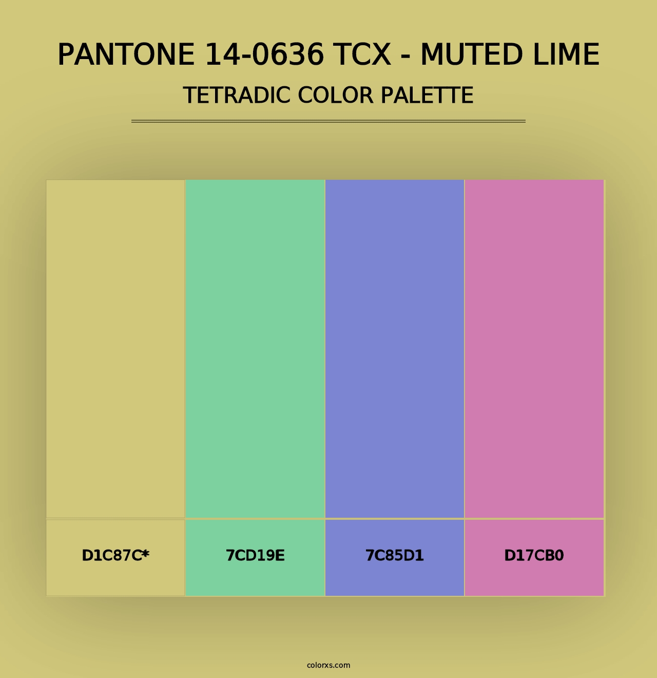 PANTONE 14-0636 TCX - Muted Lime - Tetradic Color Palette