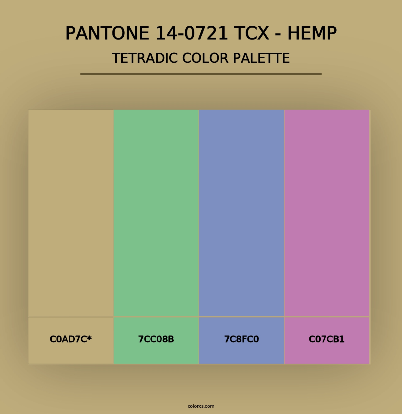 PANTONE 14-0721 TCX - Hemp - Tetradic Color Palette