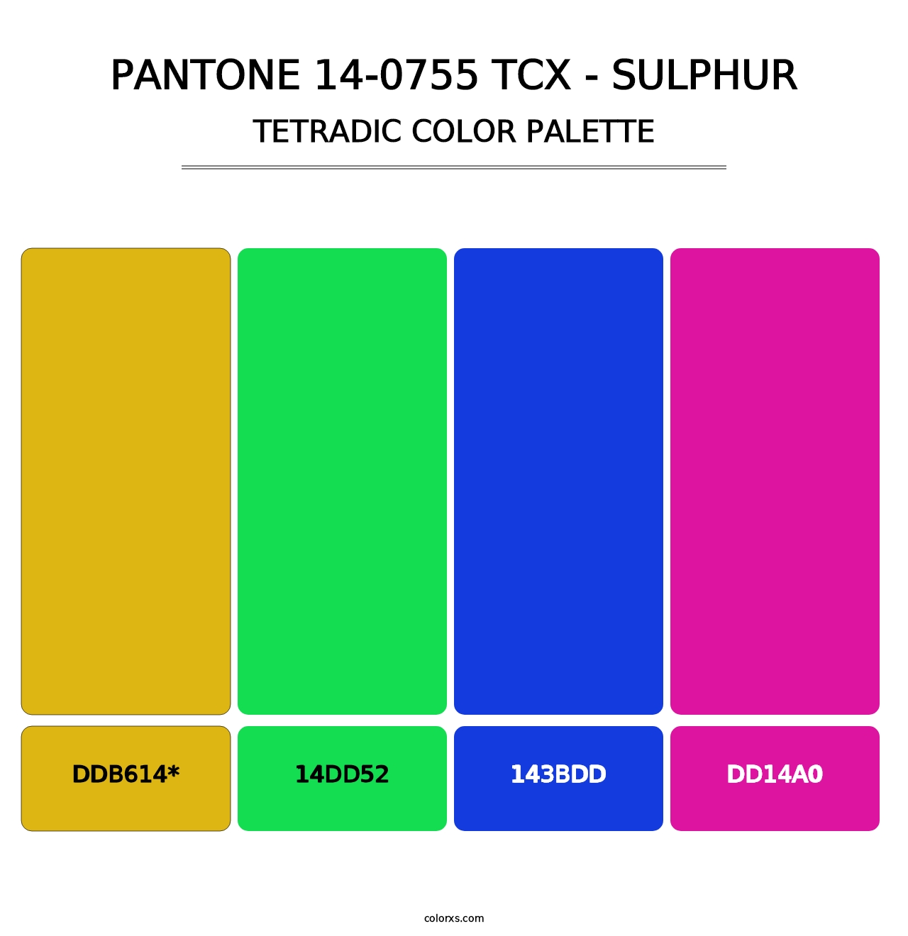 PANTONE 14-0755 TCX - Sulphur - Tetradic Color Palette