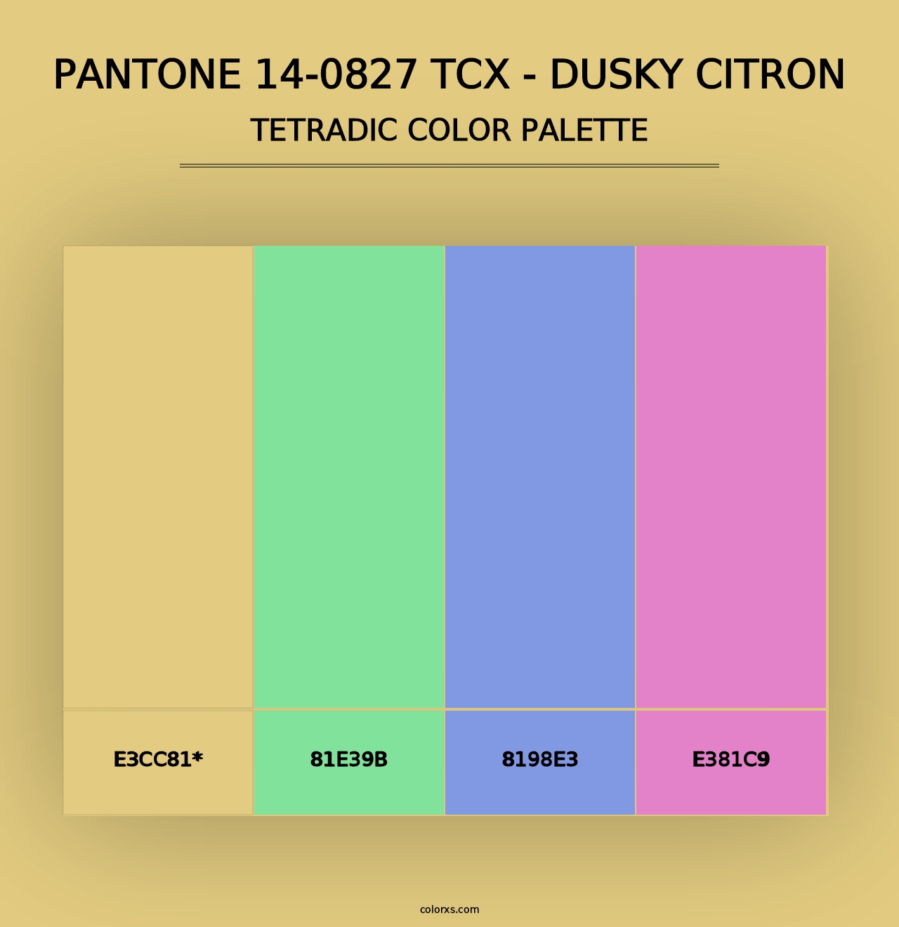 PANTONE 14-0827 TCX - Dusky Citron - Tetradic Color Palette