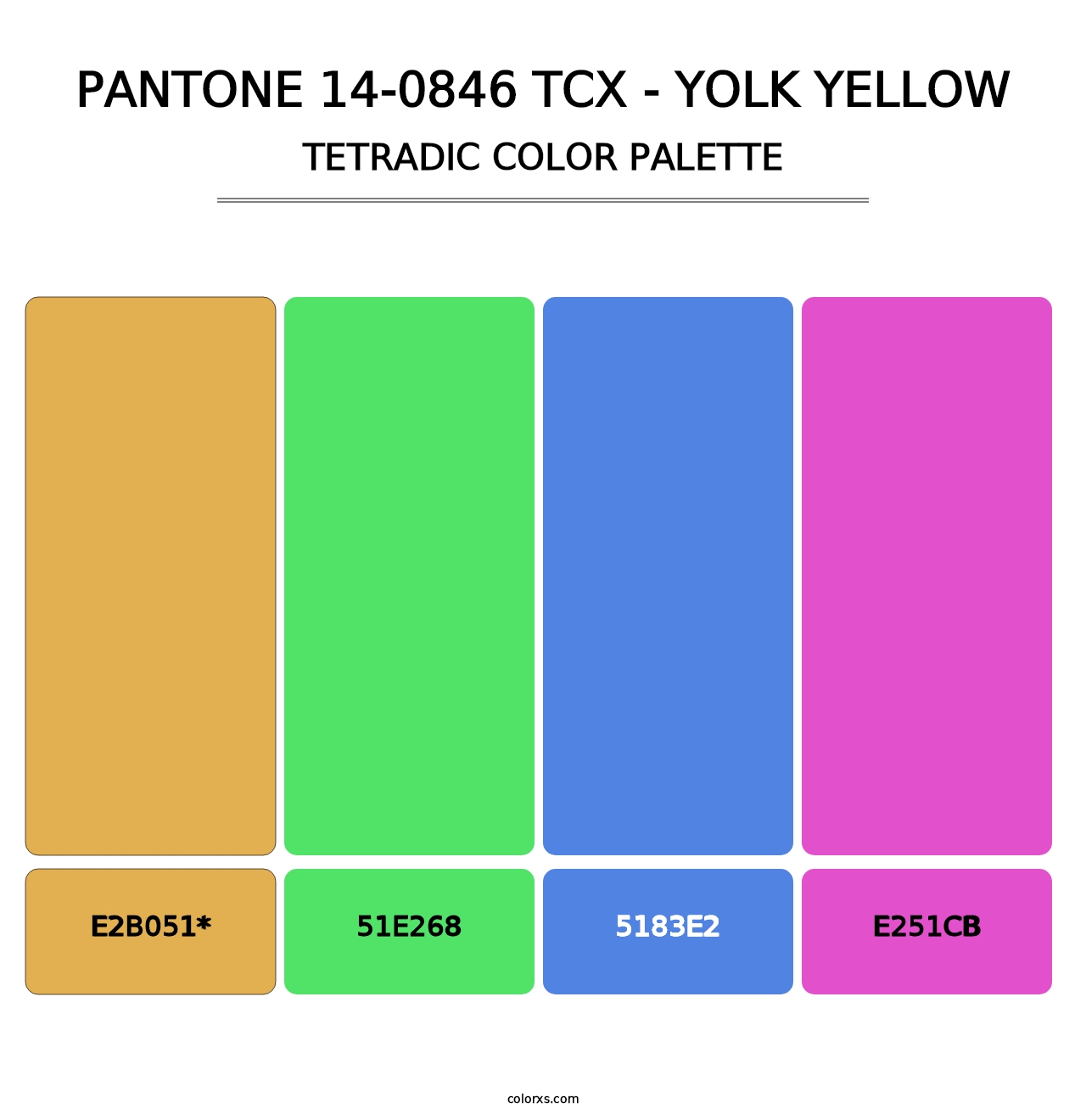 PANTONE 14-0846 TCX - Yolk Yellow - Tetradic Color Palette