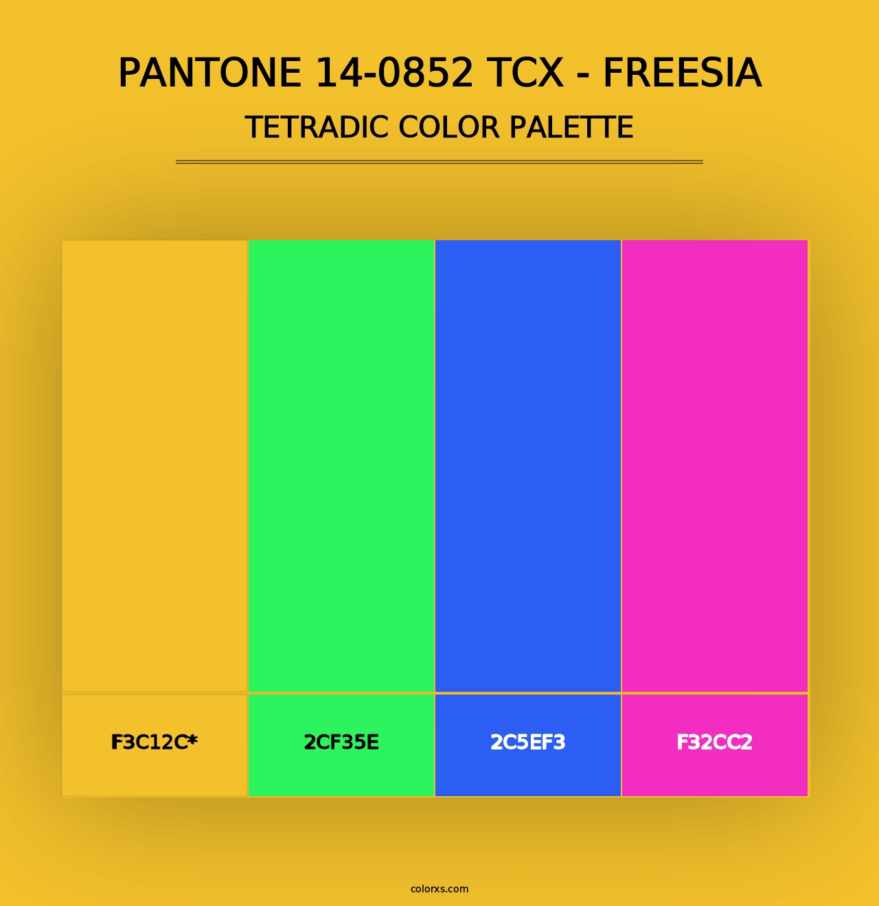 PANTONE 14-0852 TCX - Freesia - Tetradic Color Palette