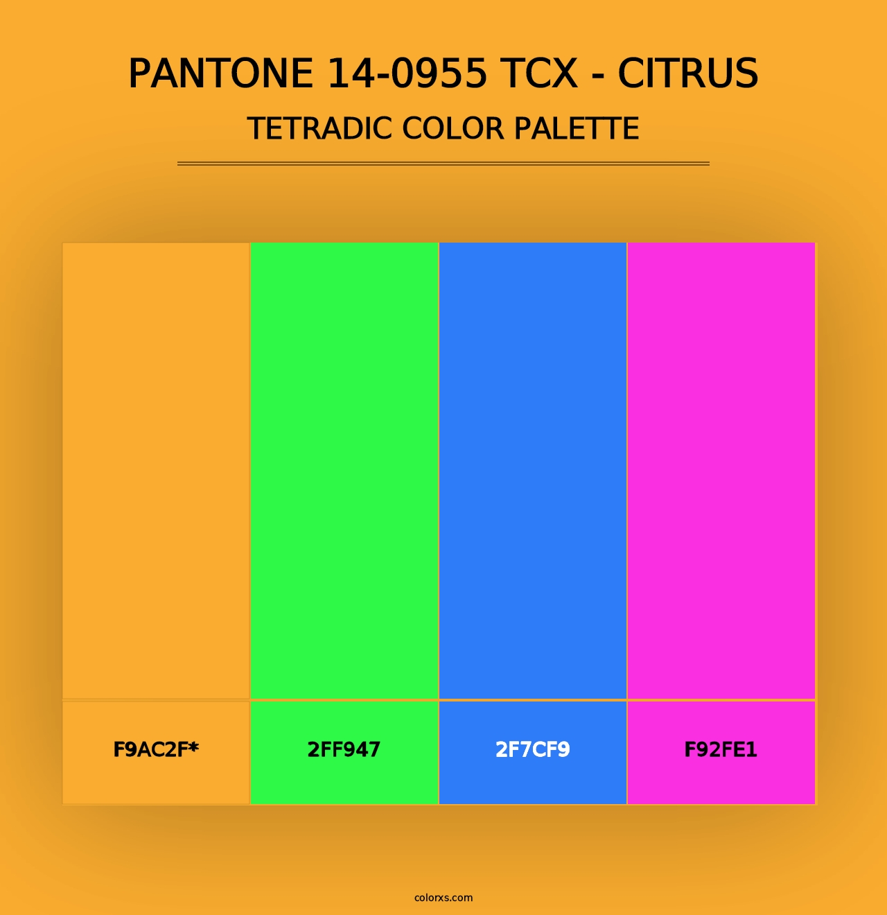 PANTONE 14-0955 TCX - Citrus - Tetradic Color Palette