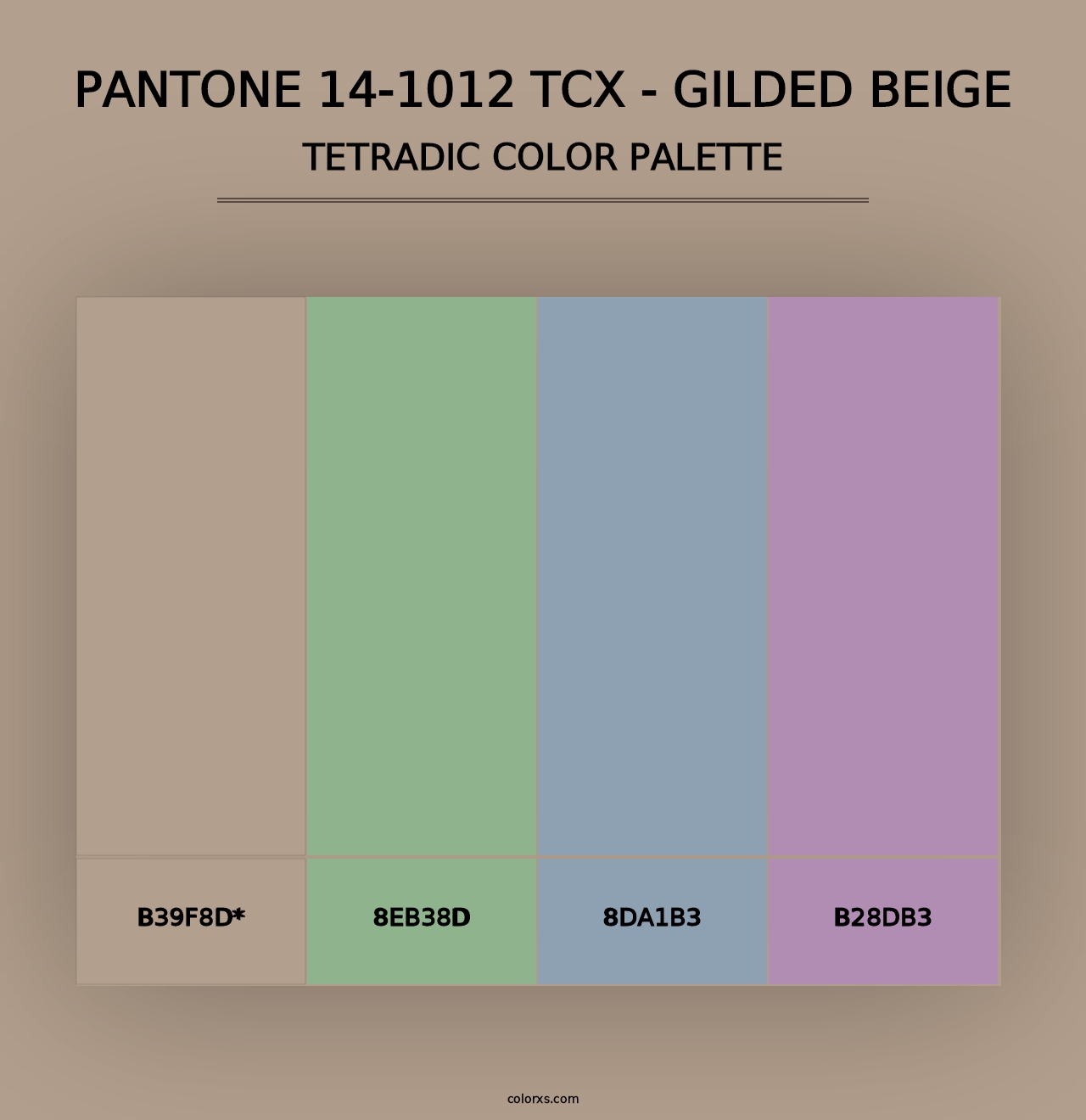 PANTONE 14-1012 TCX - Gilded Beige - Tetradic Color Palette