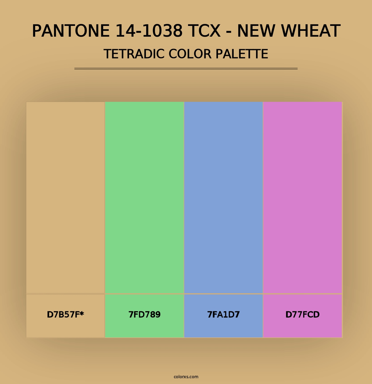 PANTONE 14-1038 TCX - New Wheat - Tetradic Color Palette