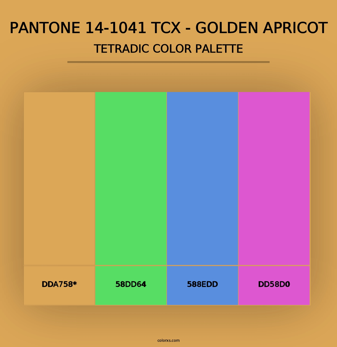 PANTONE 14-1041 TCX - Golden Apricot - Tetradic Color Palette