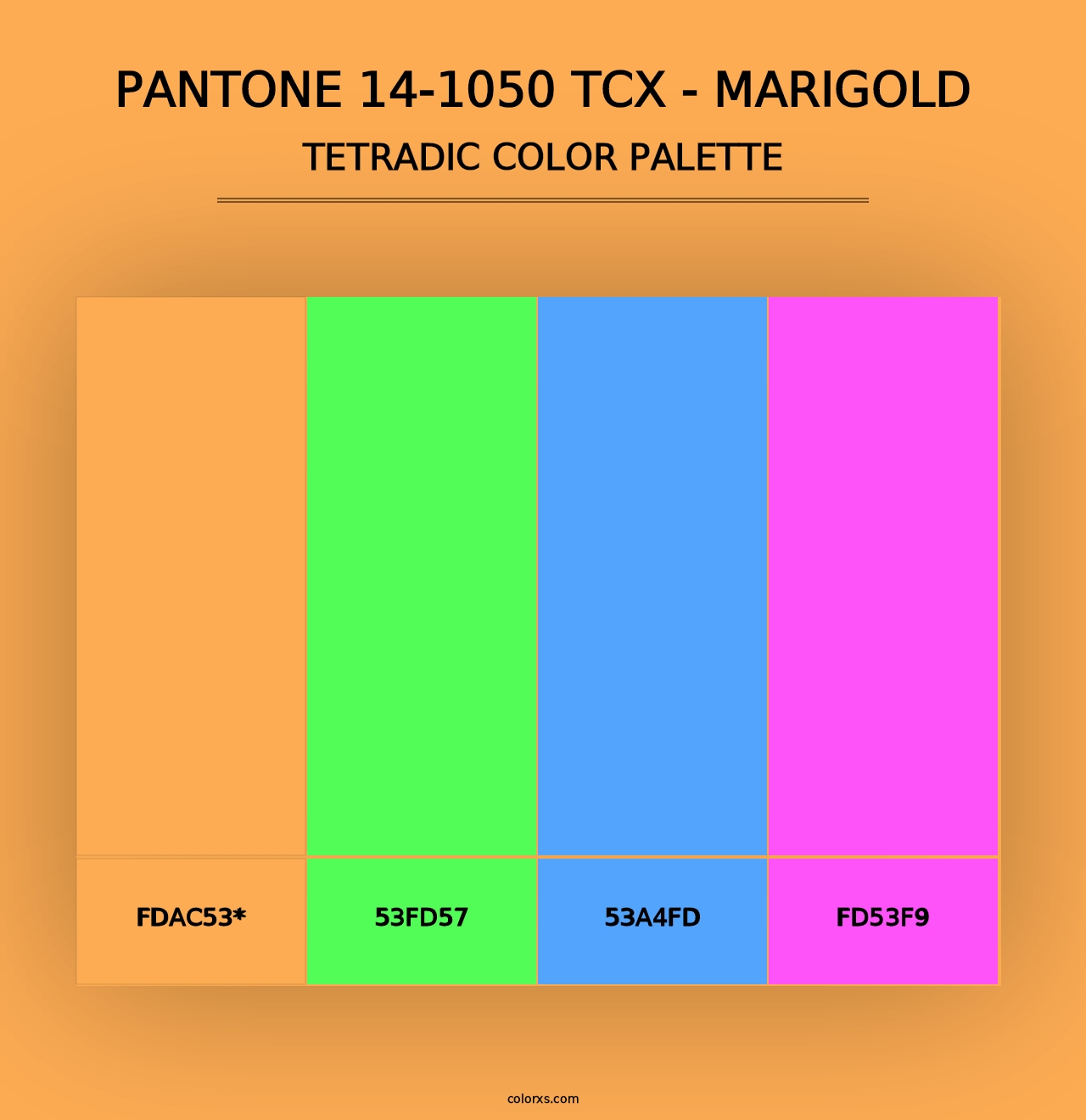 PANTONE 14-1050 TCX - Marigold - Tetradic Color Palette