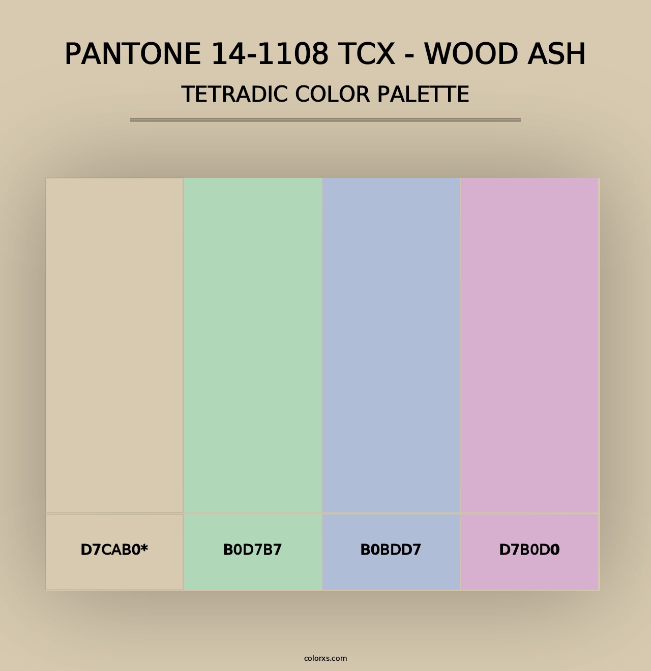 PANTONE 14-1108 TCX - Wood Ash - Tetradic Color Palette