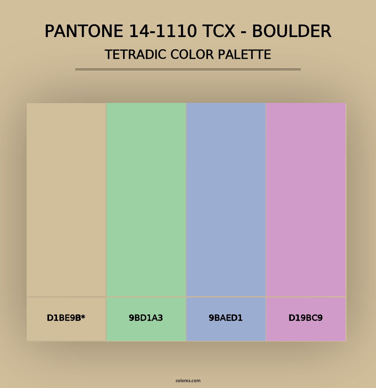 PANTONE 14-1110 TCX - Boulder - Tetradic Color Palette