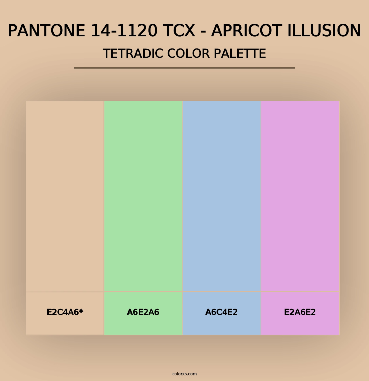 PANTONE 14-1120 TCX - Apricot Illusion - Tetradic Color Palette