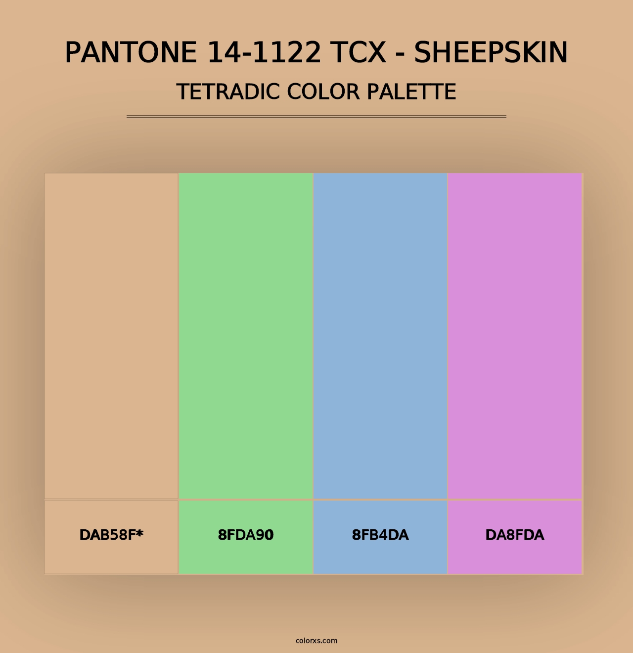 PANTONE 14-1122 TCX - Sheepskin - Tetradic Color Palette