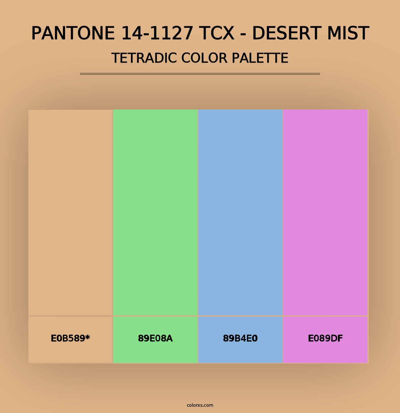 PANTONE 14-1127 TCX - Desert Mist - Tetradic Color Palette