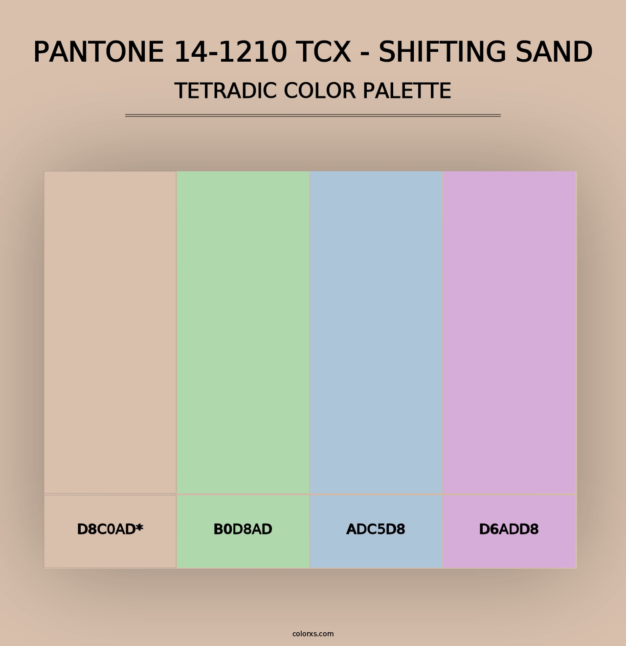 PANTONE 14-1210 TCX - Shifting Sand - Tetradic Color Palette