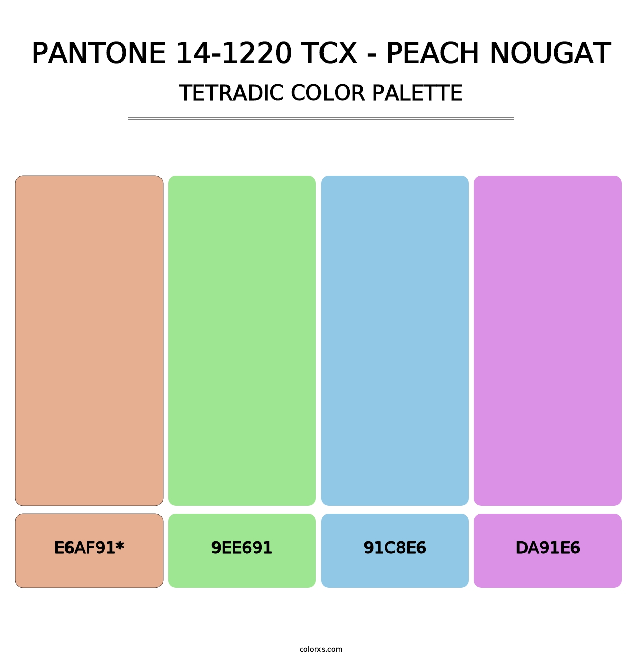 PANTONE 14-1220 TCX - Peach Nougat - Tetradic Color Palette