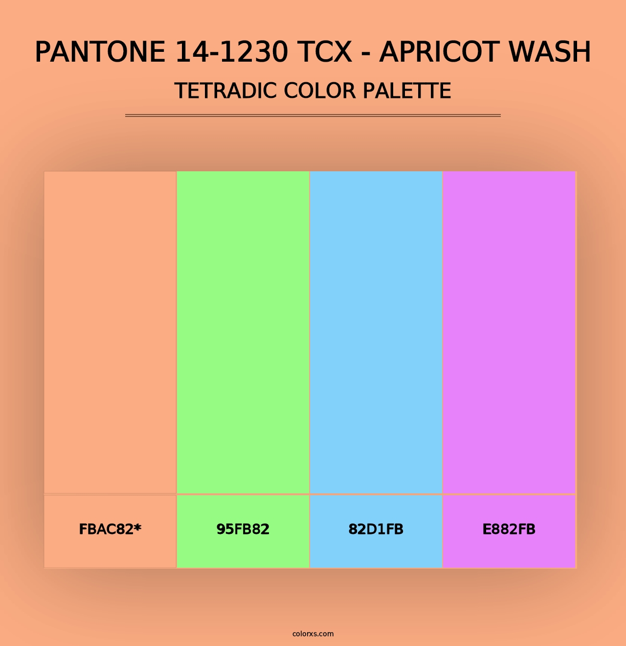 PANTONE 14-1230 TCX - Apricot Wash - Tetradic Color Palette