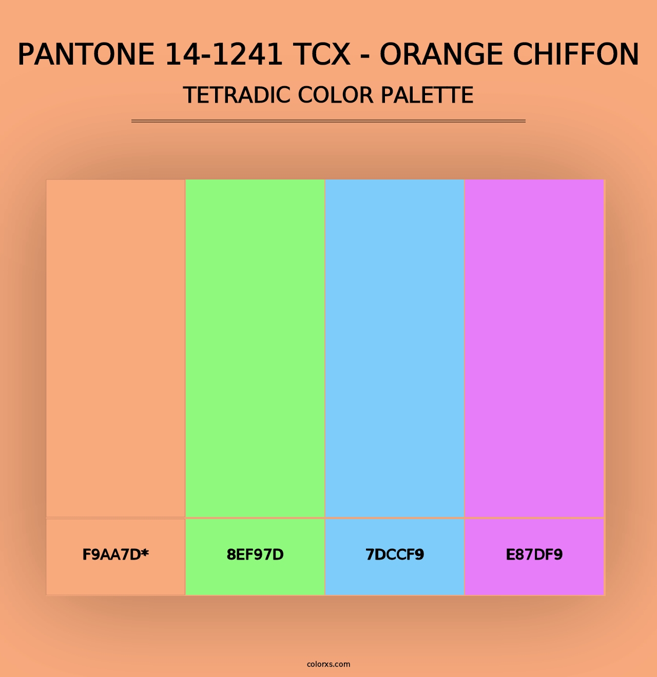 PANTONE 14-1241 TCX - Orange Chiffon - Tetradic Color Palette