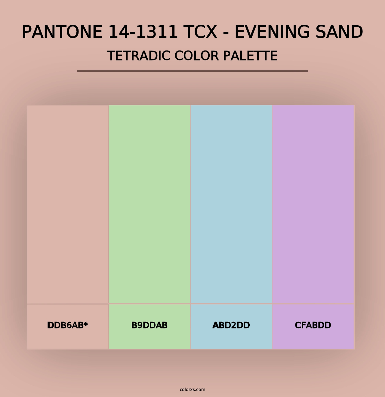 PANTONE 14-1311 TCX - Evening Sand - Tetradic Color Palette