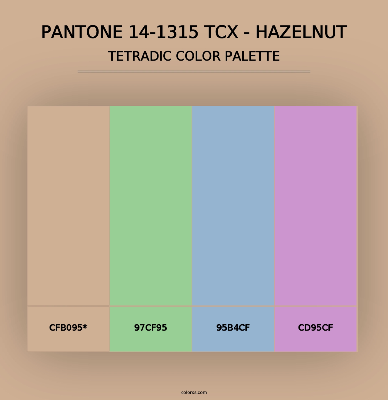 PANTONE 14-1315 TCX - Hazelnut - Tetradic Color Palette