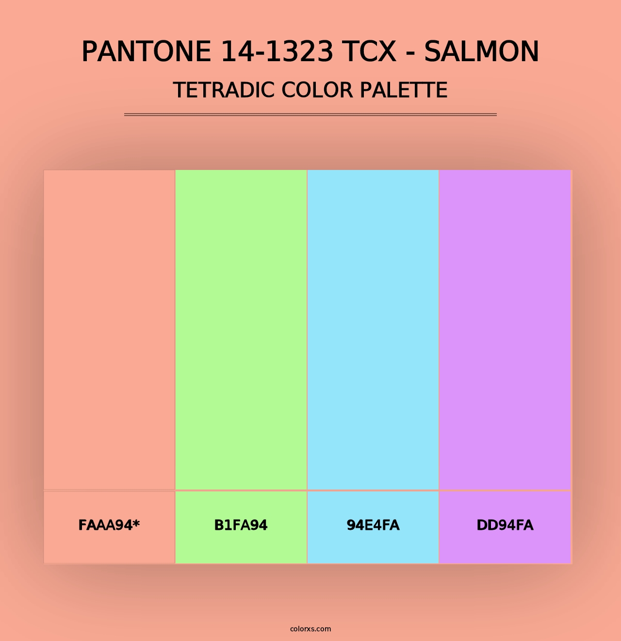 PANTONE 14-1323 TCX - Salmon - Tetradic Color Palette