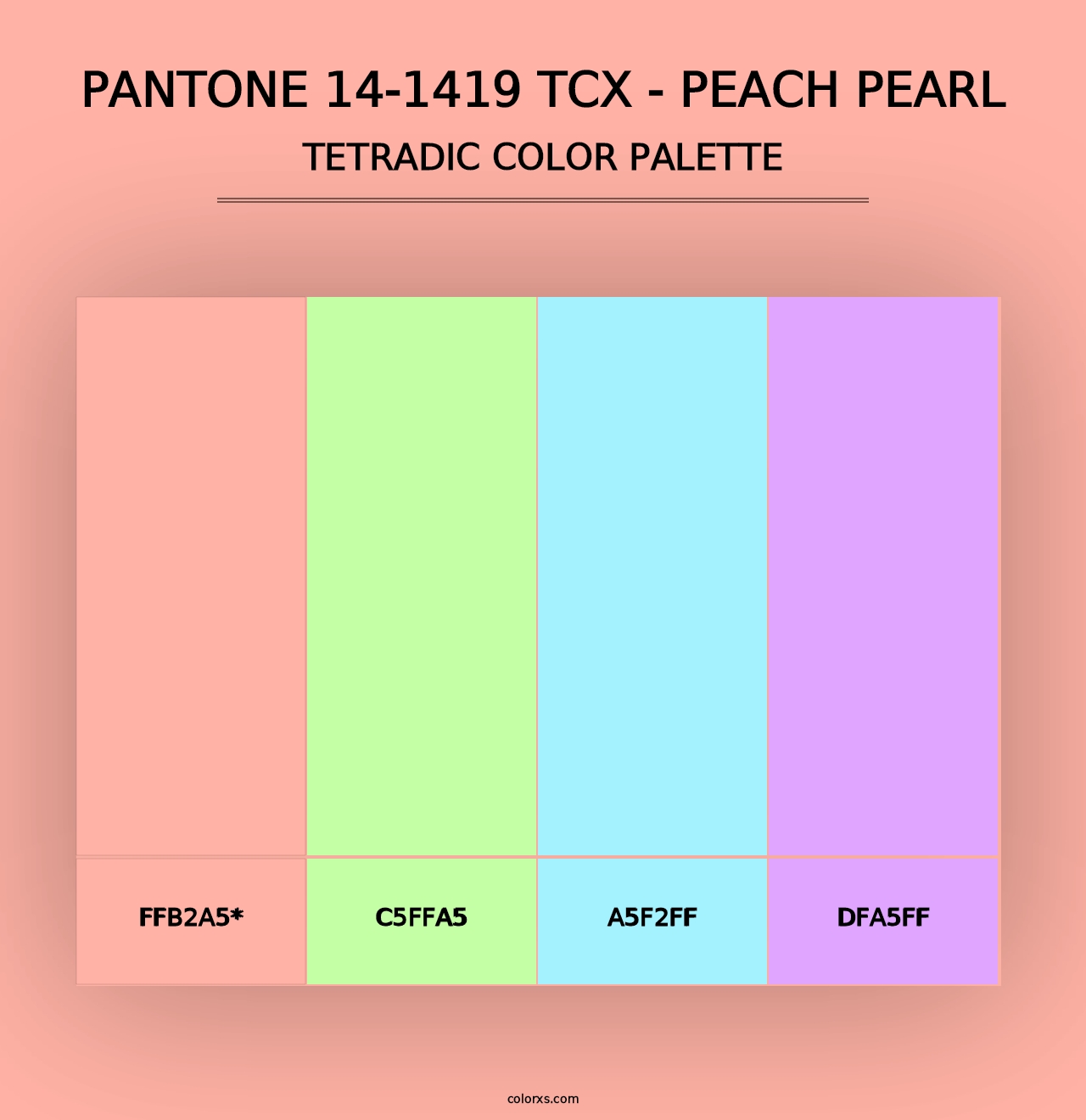 PANTONE 14-1419 TCX - Peach Pearl - Tetradic Color Palette