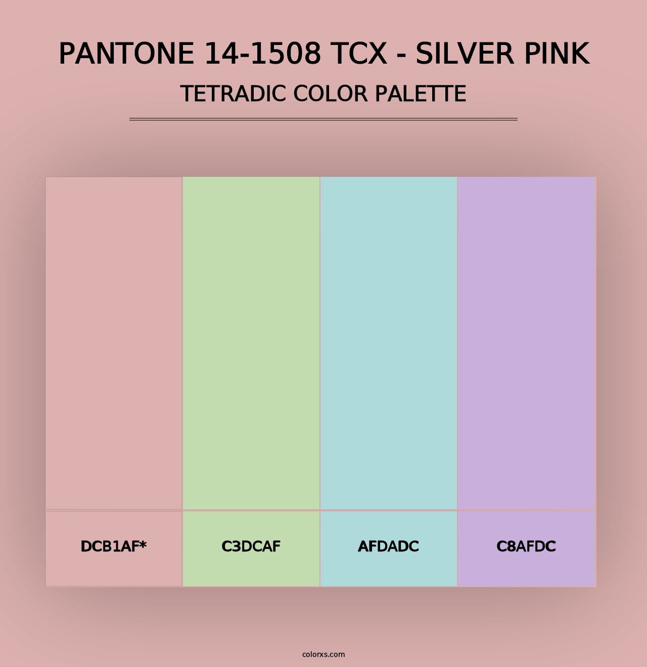 PANTONE 14-1508 TCX - Silver Pink - Tetradic Color Palette