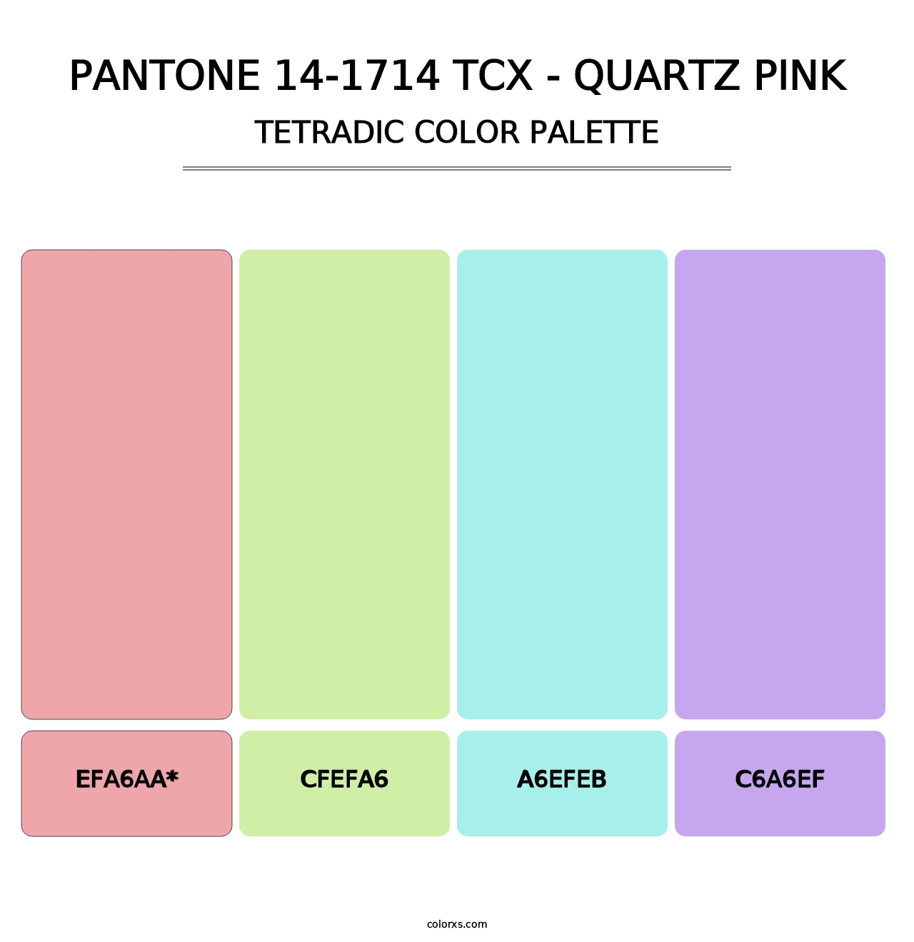 PANTONE 14-1714 TCX - Quartz Pink - Tetradic Color Palette