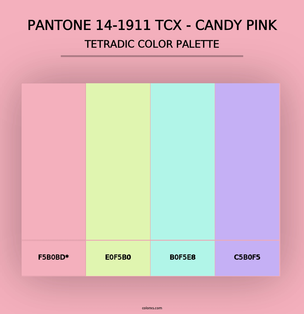 PANTONE 14-1911 TCX - Candy Pink - Tetradic Color Palette