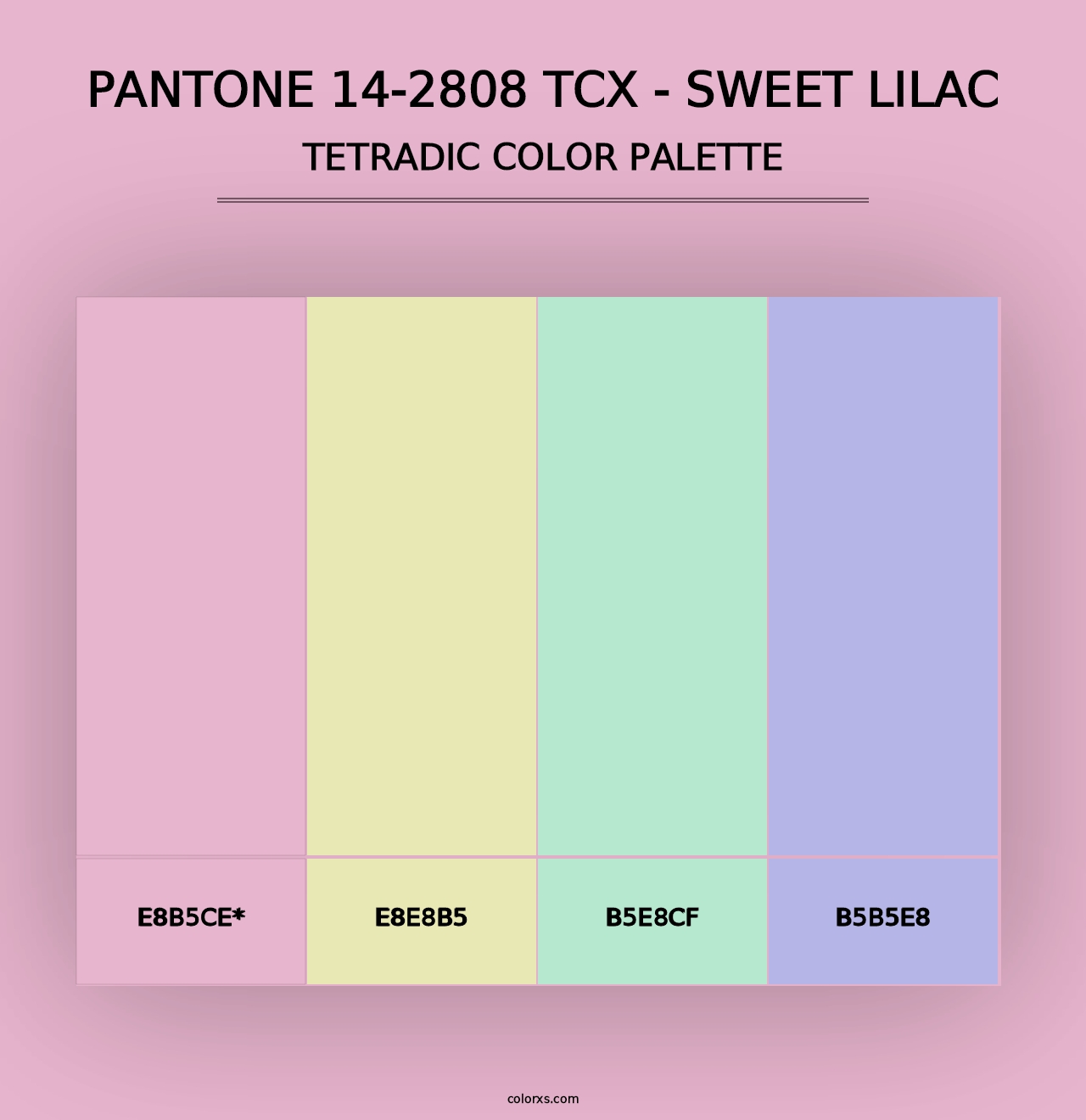 PANTONE 14-2808 TCX - Sweet Lilac - Tetradic Color Palette