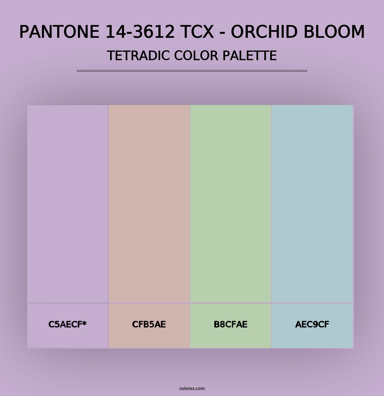 PANTONE 14-3612 TCX - Orchid Bloom - Tetradic Color Palette