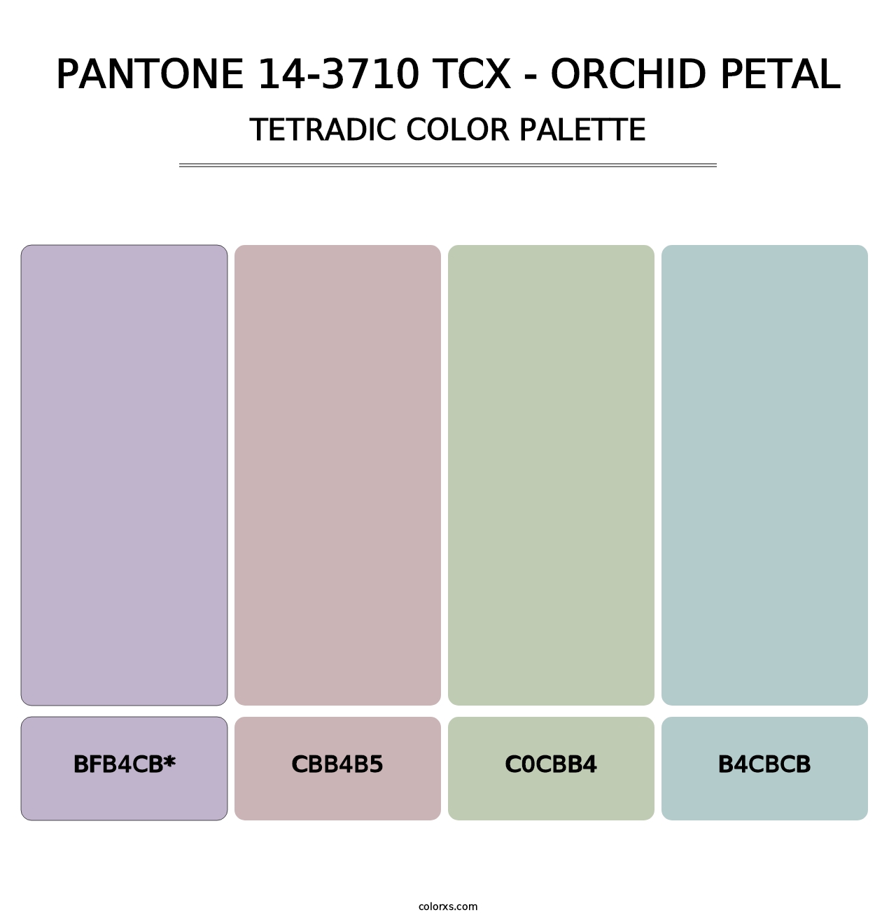 PANTONE 14-3710 TCX - Orchid Petal - Tetradic Color Palette