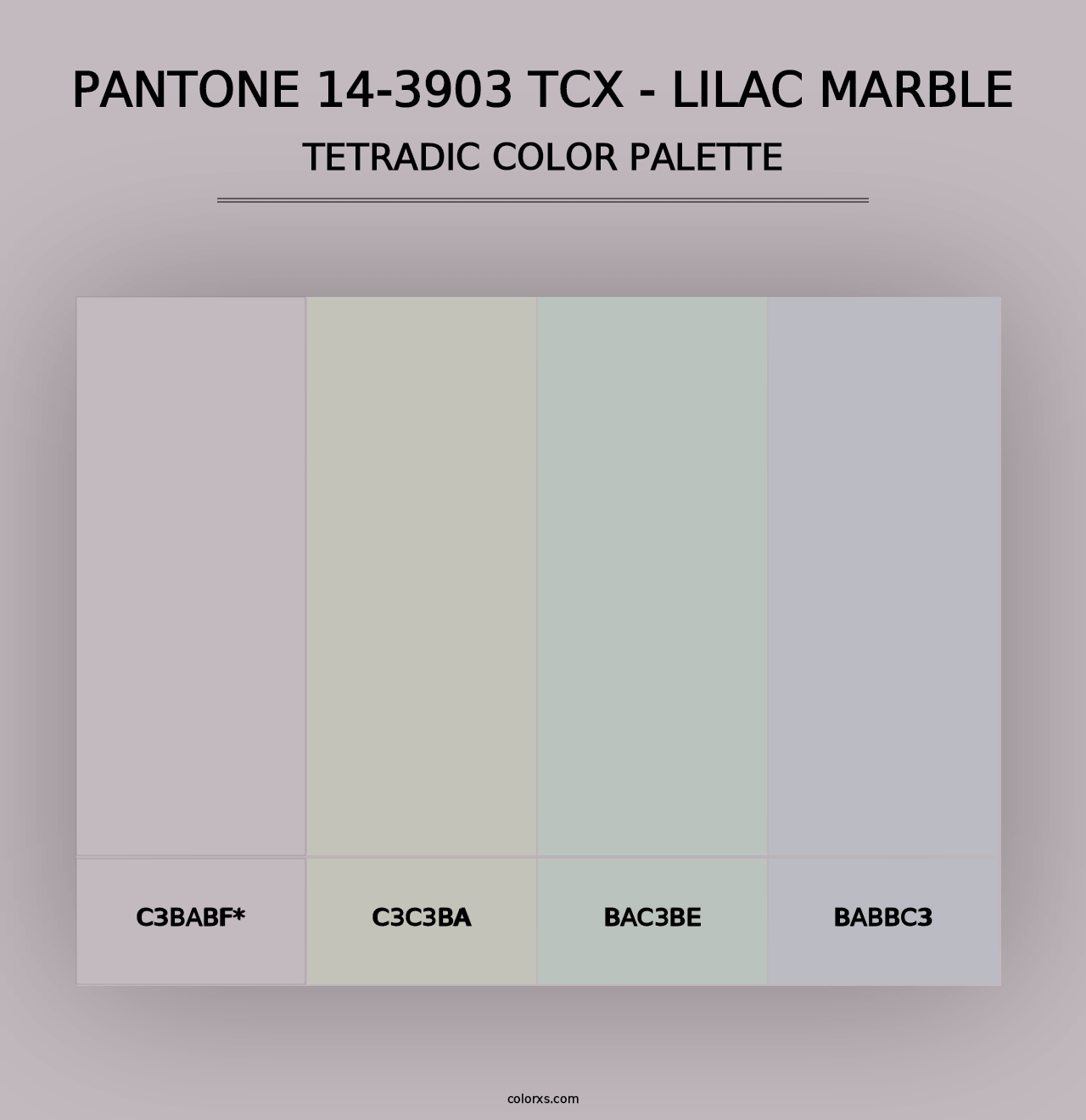 PANTONE 14-3903 TCX - Lilac Marble - Tetradic Color Palette