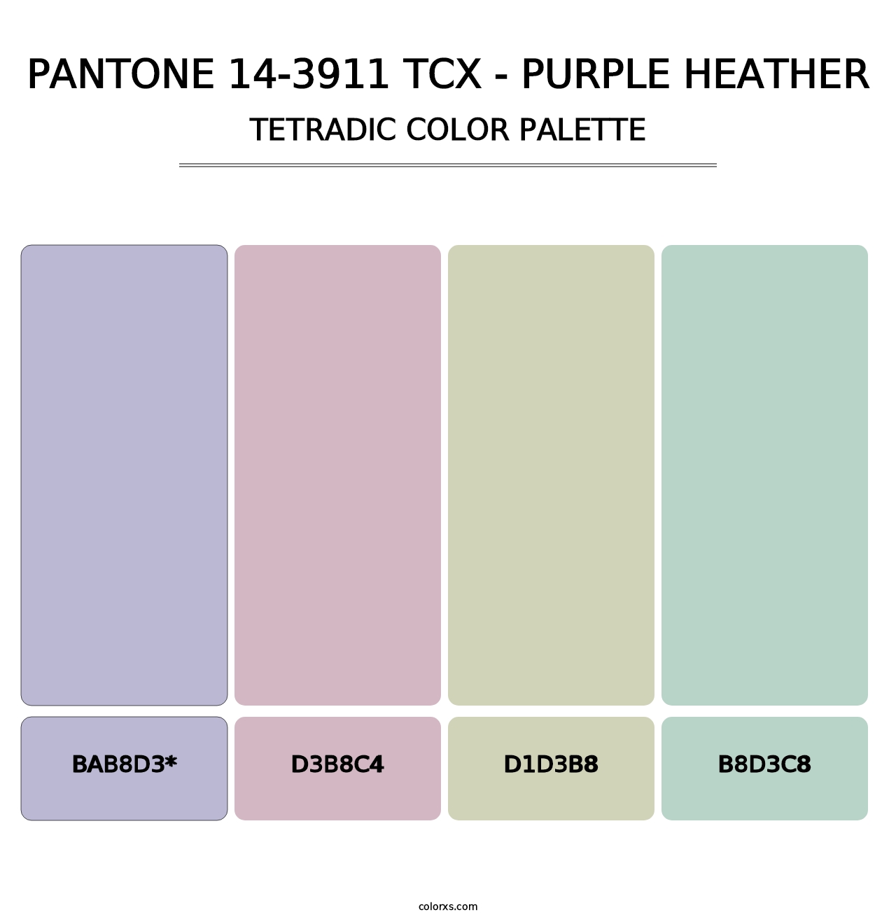 PANTONE 14-3911 TCX - Purple Heather - Tetradic Color Palette