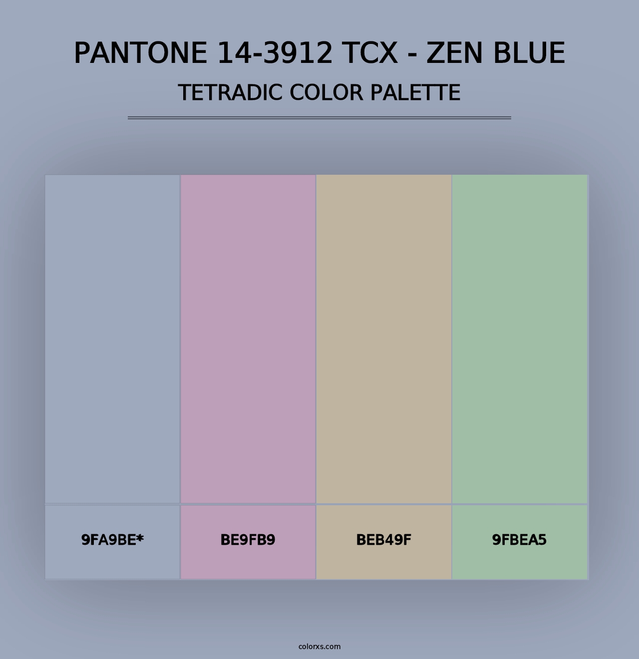 PANTONE 14-3912 TCX - Zen Blue - Tetradic Color Palette